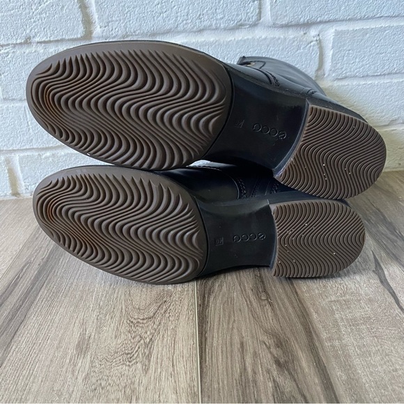 Ecco Saunter Lace Black Leather Moto Boots Women’s Size 40 US 9.5 - Picture 6 of 8